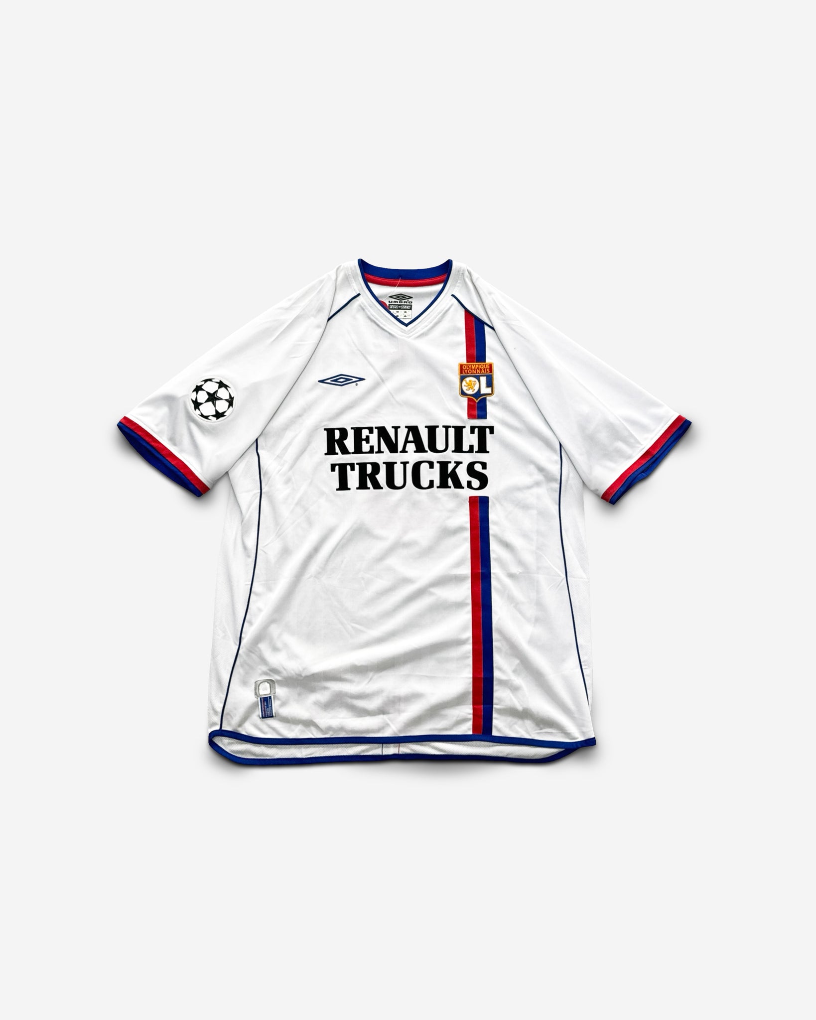 Camiseta Vintage Umbro Olympique Lyon 2003/04 1ª Equipación UCL JUNINHO #8 ¨XL¨NUEVA CON ETIQUETAS