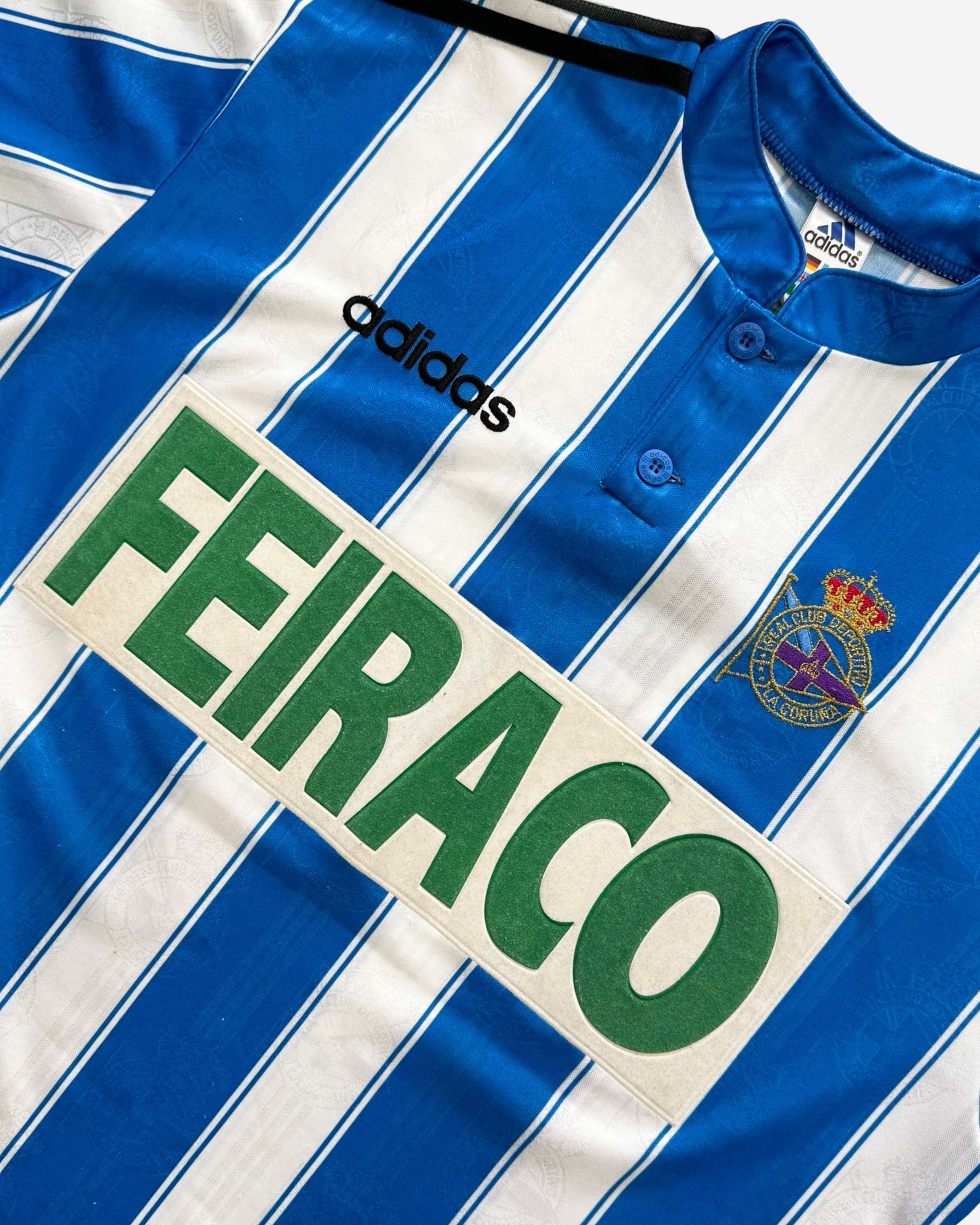 Camiseta Vintage Adidas Deportivo de la Coruña 1997/98 1ª Equipación DJIALMINHA #5  "L" EXCELENTE