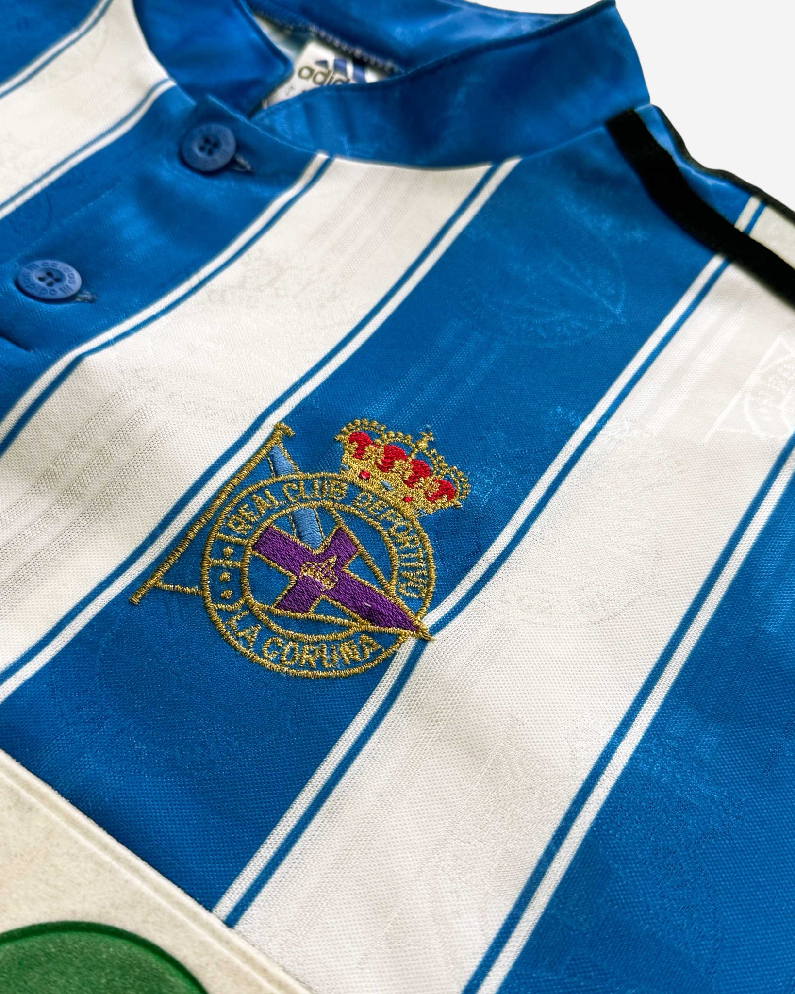 Camiseta Vintage Adidas Deportivo de la Coruña 1997/98 1ª Equipación DJIALMINHA #5  "L" EXCELENTE